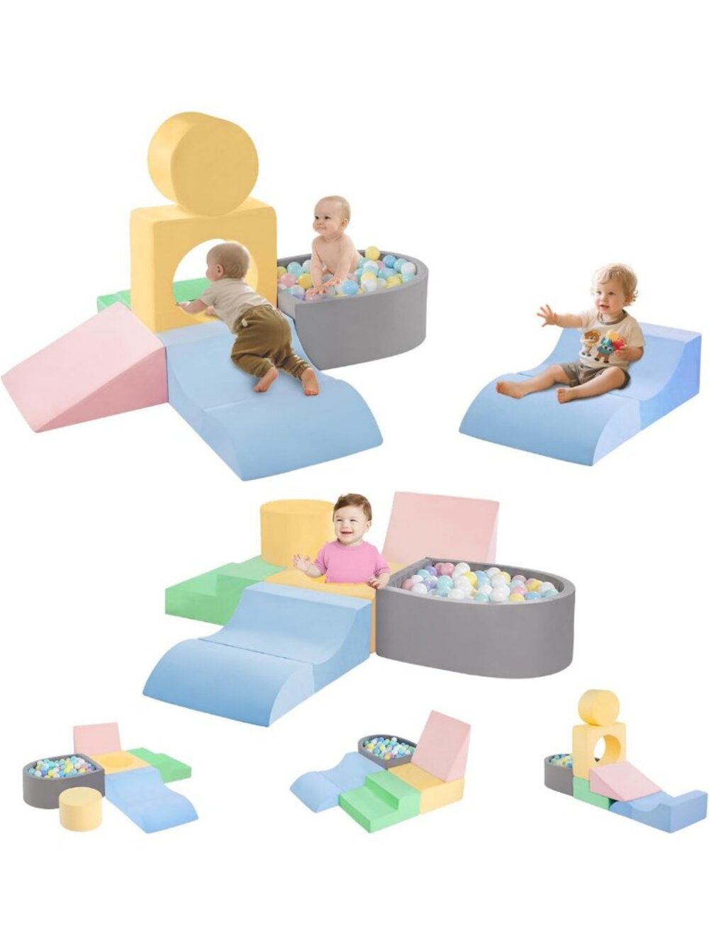 Soft Foam Climbing Blocks Set for Toddlers, Safe Play Toys for 1 Year Olds - 6